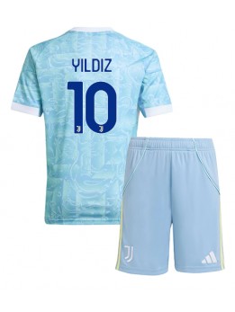 Otroški Nogometna dresi replika Juventus Kenan Yildiz #10 Gostujoči 2025-26 Kratek rokav (+ hlače)